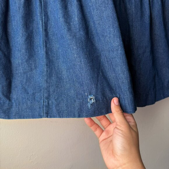 Vintage Collectibles Blue Denim Tiered Midi Circle Skirt - Picture 5 of 9